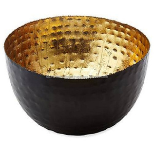 Nickle Plated Hammered Large <b>Metal</b> Iron Shiny Polished With Nickle Plated Simple Design Home Decoration Candle <b>Bowl</b> - Product Image 5