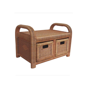 Cirebon-taburete de ratán rectangular de alta calidad con cajón, el mejor cajón para tu espacio con diseño simple y moderno - Product Image 1