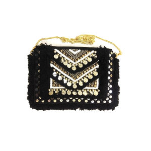 Wholesale Traditional Beauty Jute Evening <b>Bag</b> Cosmetic <b>Clutch</b> Pouch Pouch - Product Image 1