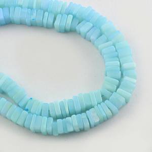 ESPACIADOR cuadrado de piedras preciosas, Ópalo azul cielo liso Heishi suelto, cristales, joyería, collares, cuentas - Product Image 3