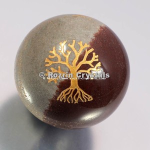 Purchase Narmada Lingam <b>Tree</b> of Life Agate Gemstone Spheres | Carved Engraved Home Decor Angel Feng Shui Online - Product Image 2