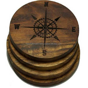 แผ่นรองและแผ่นรองจานไม้รองแก้วไม้ดีไซน์แบบทะเลพิมพ์ลายที่กำหนดเอง - Product Image 6