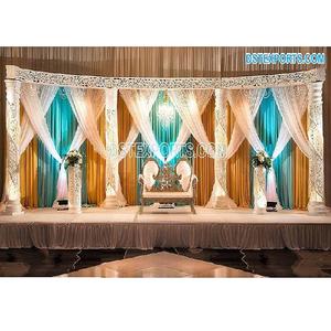 Décor de scène éclairé pour cérémonie de Nikah musulmane, scène de mariage traditionnelle ouverte en fibre, mandap, scène de mariage hindoue, décoration d'événement en Australie - Product Image 1