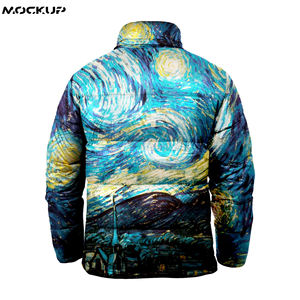 Hot Top haute qualité 100% Polyester imprimé partout col montant à manches longues sublimé hommes doudoune pour vêtements d'hiver - Product Image 4