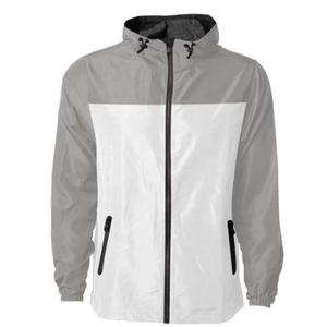 Chaqueta cortavientos resistente al agua para hombre, ligera, negra y blanca - Product Image 6