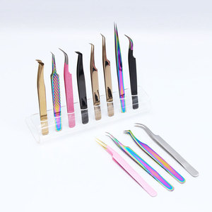 Professional Eyelash Extension Tweezers Stainless Steel <b>Light</b> Weight Durable Rust Free Lash Tweezers Under Custom Brand <b>Name</b> - Product Image 1
