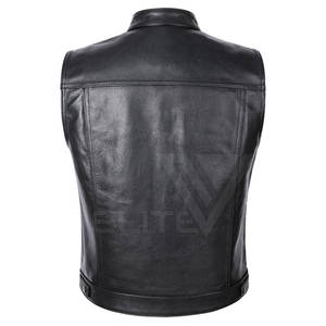 Gilet en cuir sans manches élégant et décontracté pour homme, col en V, coupe-vent, imperméable, respirant, vêtement d'extérieur, Pakistan authentique - Product Image 3