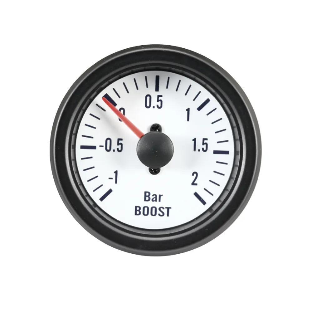52mm -1~2 bar mechanical white face boost gauge for automobile