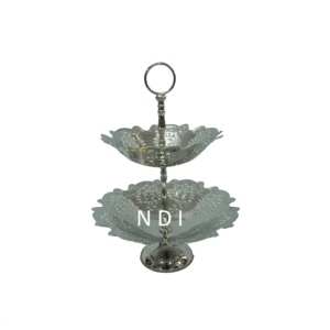 <b>Wedding</b> Or Birthday Parties Event Party Celebration Aluminium Metal Rounded Shape 3 Tier Birthday <b>Cake</b> Serving Stand - Product Image 4