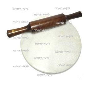 Marble Chakla With Wooden Belan Set Highest Quality <b>Rolling</b> <b>Pin</b> And <b>Rolling</b> Board For Kitchen Accessoiroes - Product Image 2
