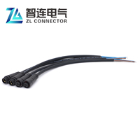 Connecteur de câble étanche M12 2 broches mâle-femelle avec LED et moulage intégré