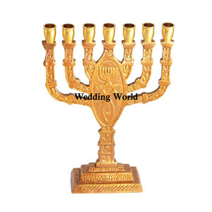 <b>Brass</b> Menorah Superior Quality Handmade Designer Wholesale <b>Candle</b> <b>Holder</b> Customized Size Decorative Luxury <b>Candle</b> Stand - Product Image 1