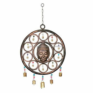 Campana de viento redonda de hierro pintada para decoración del hogar - Product Image 1