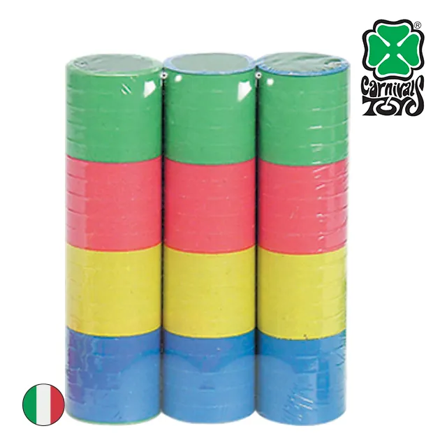 Made in Italie Haute qualité Papier 3 enveloppé <span class=keywords><strong>banderoles</strong></span> 20 rouleaux un côté imprimé dans 4 couleurs pour Carnaval partie