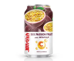 JB'FRESH-zumo de fruta de la pasión con pulpa, fabricante de bebidas de 330ml, vitamina C, OEM ODM, fruta de la pasión pura de Vietnam, BRCGS