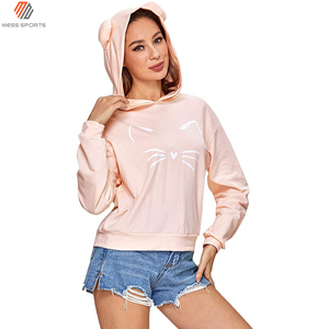New Look Women’s Cropped Hoodie Custom Logo Cotton Winter Sweatshirt Sexy <b>Crop</b> <b>Top</b> Breathable Pullover - Product Image 3
