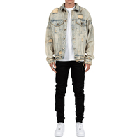 Ventes en gros de vestes en jean de haute qualité pour hommes, style streetwear d'hiver, avec design personnalisé et manches longues
