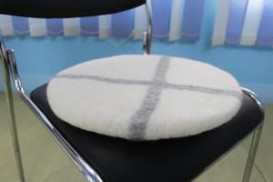 Washable Felted Wool Padded <b>Cushion</b> Soft and Durable Chair Pad with Grey Lining for <b>White</b> Chair Seat Chair Seat <b>Cushion</b> - Product Image 6