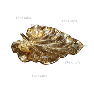 Plateau de service en forme de feuille en aluminium couleur or Qualité supérieure Taille personnalisée Hotelware Plateau de service en forme de feuille - Product Image 5