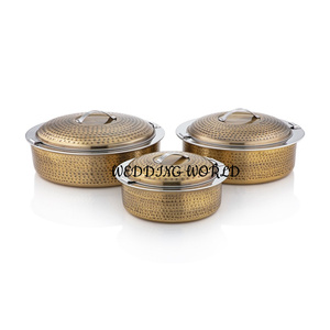 หม้ออุ่นอาหารโลหะรูปทรงกลมดีไซน์ลายสลักโลหะแบบทำมือหม้อปรุงอาหารสำหรับตกแต่งห้องครัว - Product Image 6