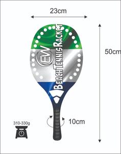 Raquetas de Tenis y Playa Hechas a Medida, Cara de 20 mm, Peso de 320-340 g, Longitud de 50 cm, Empuñadura de Fibra de Carbono - Product Image 3
