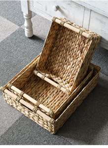 Paniers de rangement légers en jacinthe d'eau pour l'organisation de la maison Boîte de panier d'articles ménagers bon marché - Product Image 5