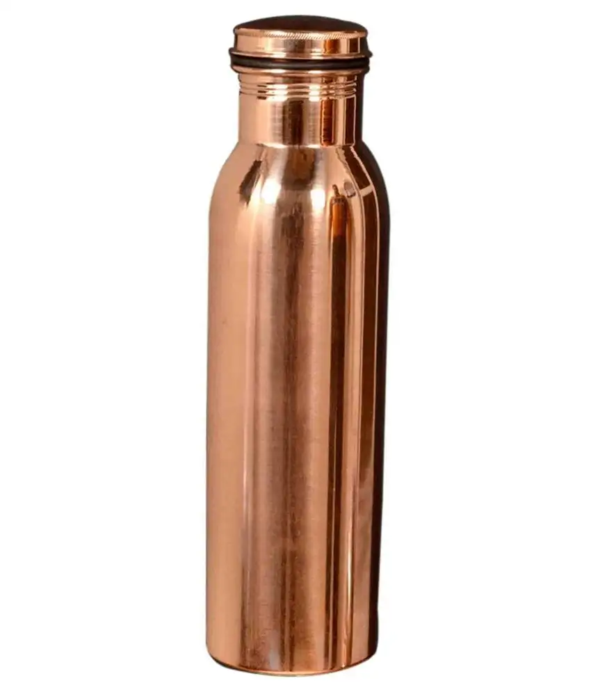 Modern Copper Water Bottle for Drinking With Mirror Finished Pure Copper Water Bottle 34 Oz Copper Bottle Water with Lid