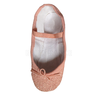 Chaussures de ballet souples en cuir doré de conception personnalisée pour femmes chaussures de danse plates confortables