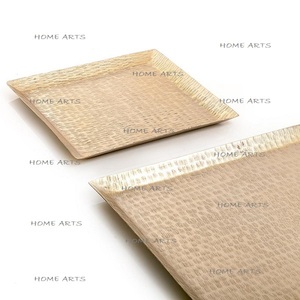 Ensemble de 2 plateaux de service à fruits de tailles différentes, qualité exclusive, couleur or, plateau de service à café et à thé à vendre - Product Image 3