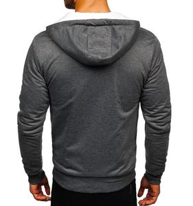 Sudadera con capucha deportiva para hombre, ropa deportiva con bordado personalizado, color gris, liso, para correr - Product Image 5