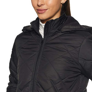 แจ็คเก็ตปักเป้าสีดำสบายผ้าไนลอนซิปขึ้นสวมใส่สบายแจ็คเก็ตปักเป้าสำหรับขาย - Product Image 3