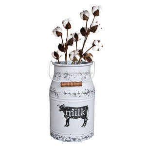 Maceta de jarra galvanizada de metal con diseño ecológico y mango de metal para decoración de cocina y baño - Product Image 2