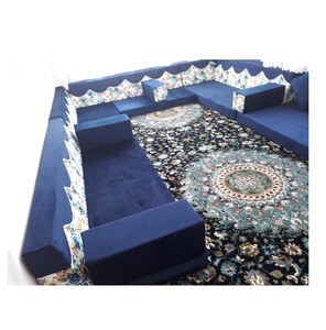 Juego de sofá de suelo marroquí Majlis árabe personalizable opciones en forma de L y en forma de U para la decoración moderna del hogar - Product Image 1