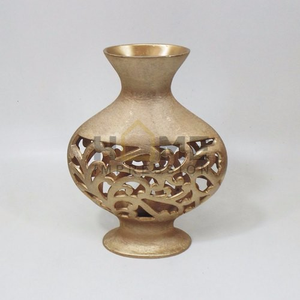 <b>Table</b> Centerpiece Metal Decorative Flower Luxury Vases Silver Color Hammered Design <b>Balcony</b> and Living Room Decor Vase and Pots - Product Image 6
