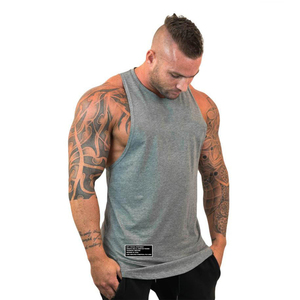 Men's Custom Graphic Logo <b>Sleeveless</b> Fitness Tank <b>Top</b> Cotton Bodybuilding Stringer with Great Visibility - Product Image 2