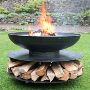 Brasero rond en métal de fabrication indienne avec anneau en fer pour les fêtes de jardin en plein air, au prix de gros - Product Image 3