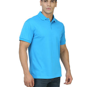 Custom Embroidered Logo Cotton/Polyester Quick Dry Breathable for <b>Shirt</b> New Design Men's Golf Business Uniform Solid for <b>Blue</b> - Product Image 3