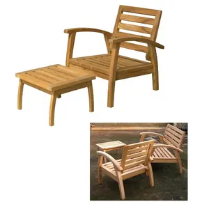 高品质柚木花园椅躺椅套装木制花园庭院户外家具花园椅套装