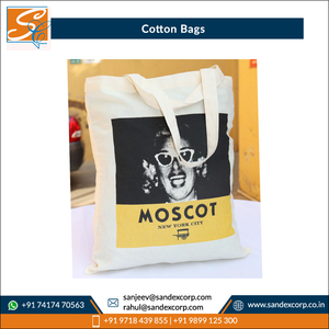 Fournisseur en Inde Vente directe en usine Fourniture en gros Conception imprimée moderne 100% Sacs à provisions en coton cardé - Product Image 2