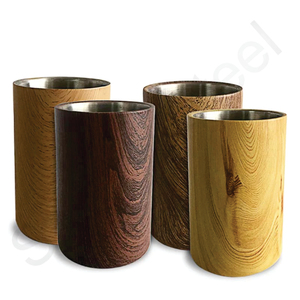 Refroidisseur à vin avec barre d'impression en bois Ensembles de bar extérieur bon marché en acier inoxydable - Product Image 1