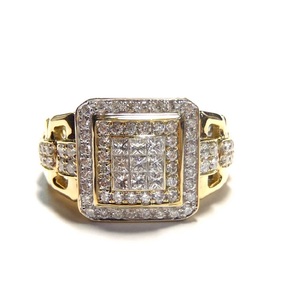 Bijoux de luxe pour hommes, rondes et carrées, en or jaune massif 18k, diamant fin, 100% naturel, pour hommes, promotion - Product Image 1