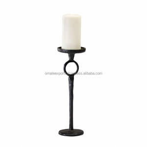 Soporte de pilar de vela de fundición de aluminio duradero hecho a mano crudo para decoración del hogar de Navidad y Pascua - Product Image 1