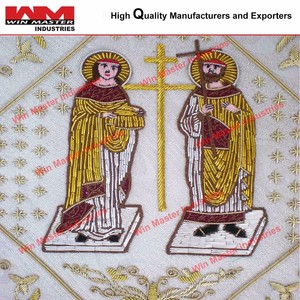 Jacquard Iglesia cinta litúrgica, oro metálico Hex Galloon trim for vestments - Product Image 4