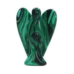 Cristal ange Hit malachite sculpture cristal 2 à 2.5 pouces pierre guérison pierres précieuses en vrac ange figurine pour la décoration de la maison - Product Image 1
