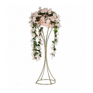 Iron <b>Gold</b> Polished Luxury Artificial Flower Stand Set of Two Different Sizes Centerpieces for Home and Wedding Decorations - Product Image 2