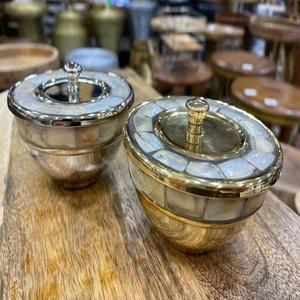 Modern Serving <b>Bowl</b> <b>Set</b> of 2 for Kitchenware Hotel Restaurant Dining ware decorative Unique design Metal Silver Color Dinnerware - Product Image 3