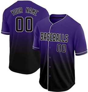 Baseball de sarga transpirable personalizado para hombres y jóvenes, Camiseta de cuello redondo con botones, sarga personalizada, sublimación, universidad, venta al por mayor - Product Image 3