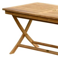 Table à manger rectangulaire pliante en teck massif, design rustique moderne, couleur personnalisable, villa, plage, restaurant, hôtel, parc