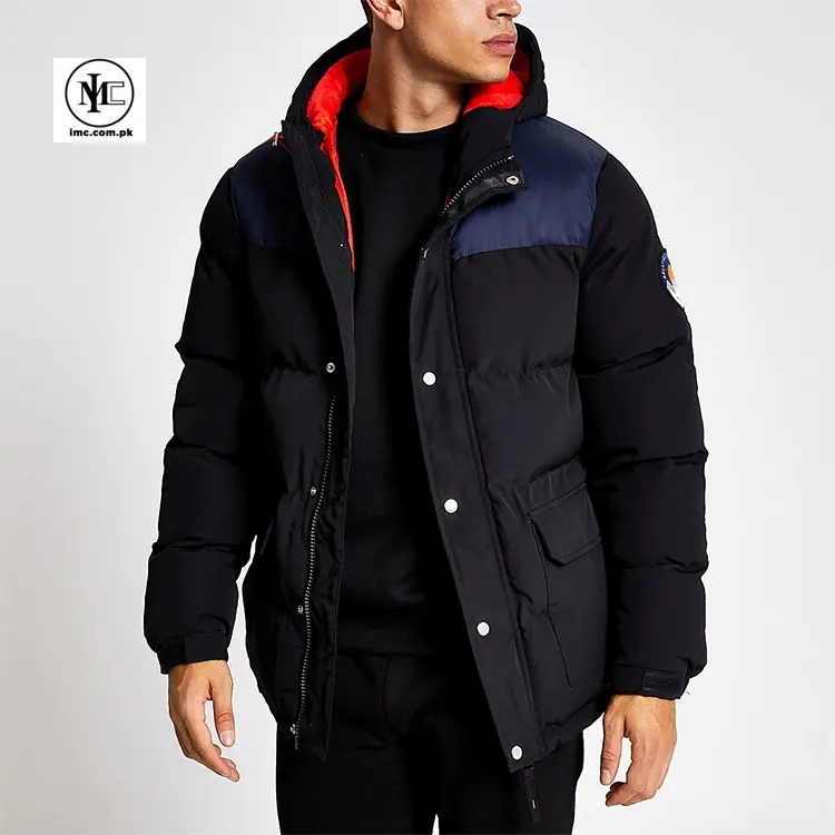 Siyah renk dolgu pamuk yeni kış ürünleri genç erkek beş cepler ağır kışlık kıyafet balon ceket