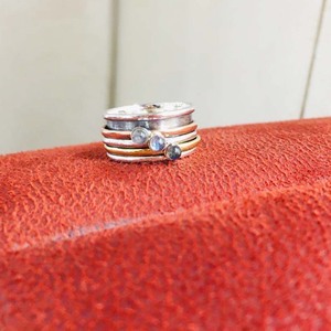 Venta al por mayor hermosa plata esterlina 925 clásico martillo banda anillos de boda labradorita piedras preciosas fiestas Unisex - Product Image 5